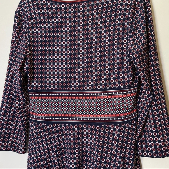 Max Studio L Geometric Wrap Front Midi Dress Boho Classic Transitional Bohemian - Picture 6 of 16